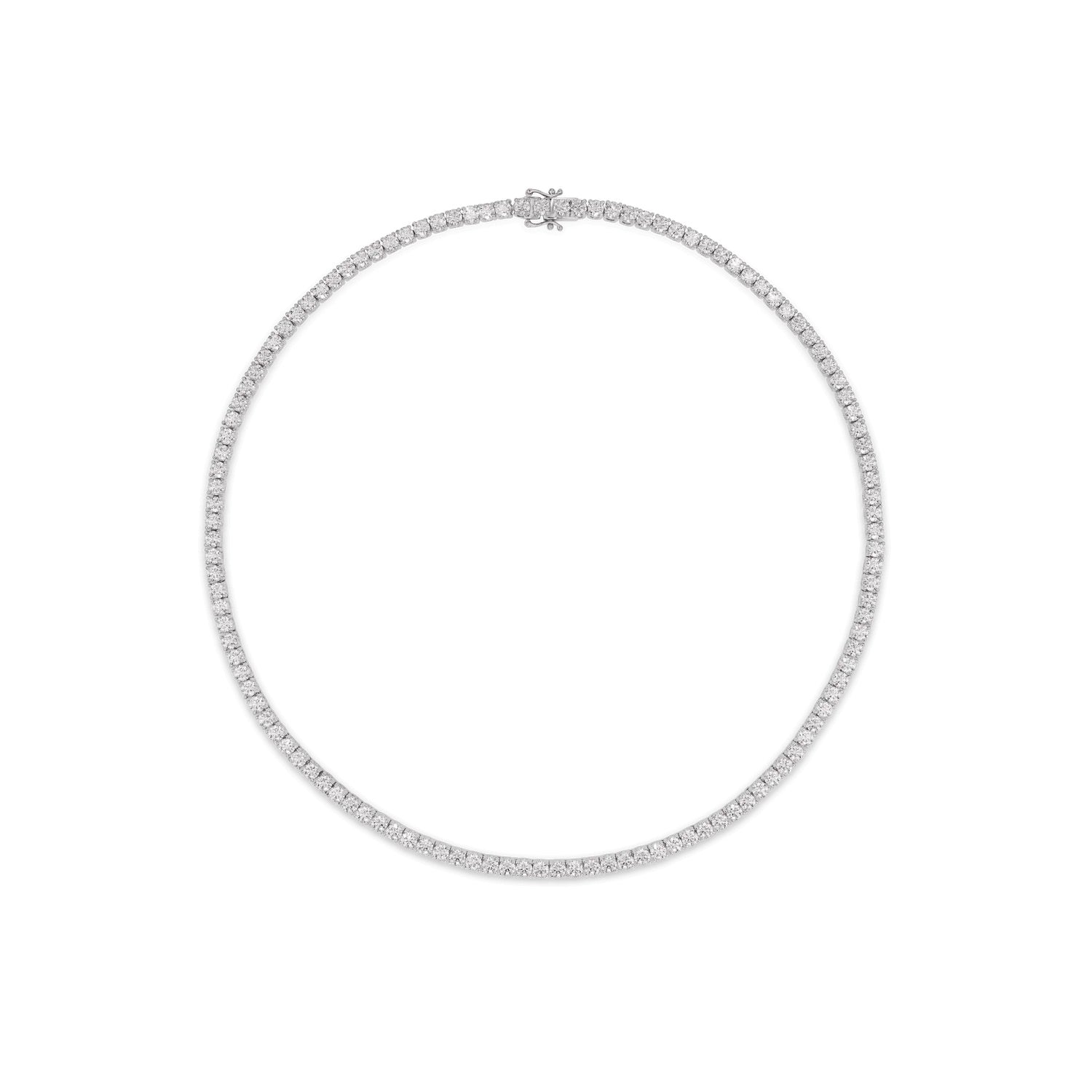 Micro Tennis Necklace White Gold