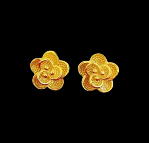 24k Hibiscus Earrings