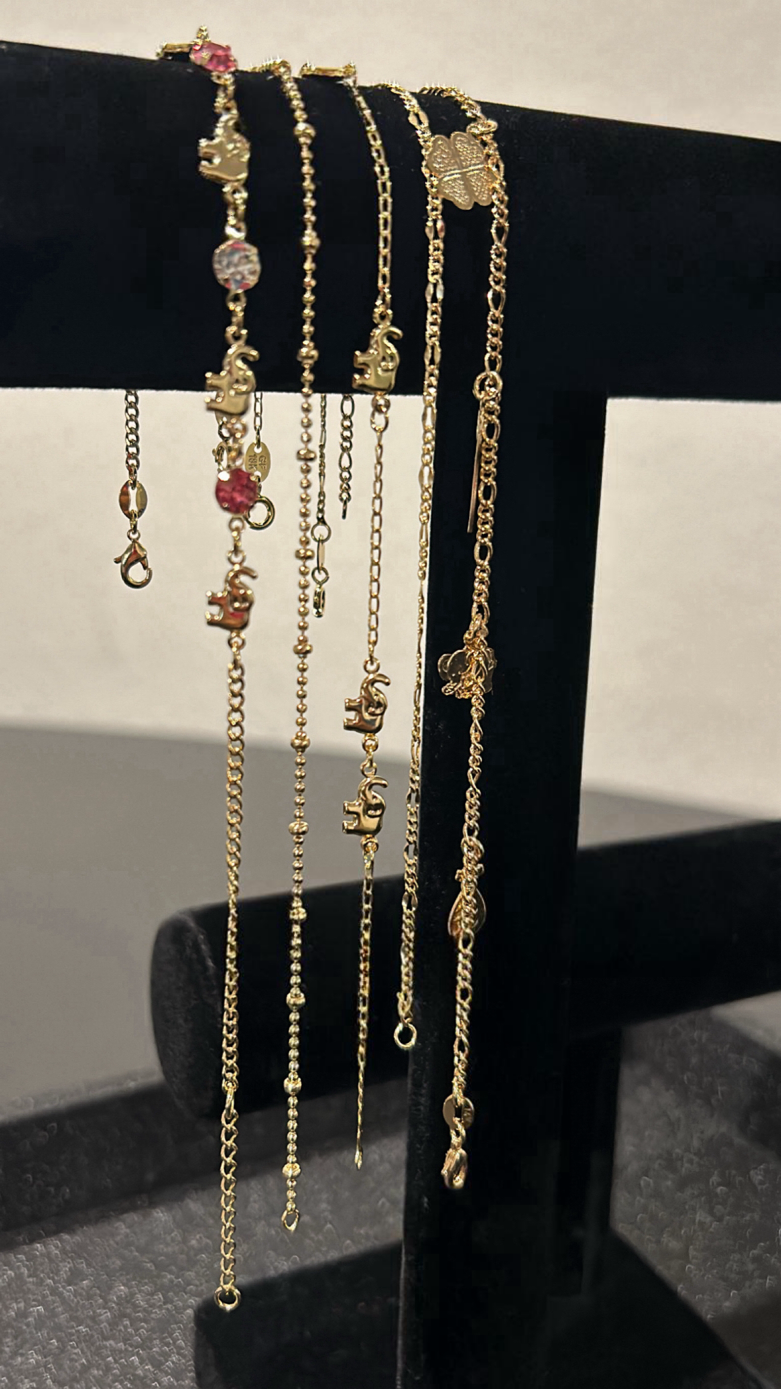 Dainty Beaded Ball Anklet | 18k Gold Anklet
