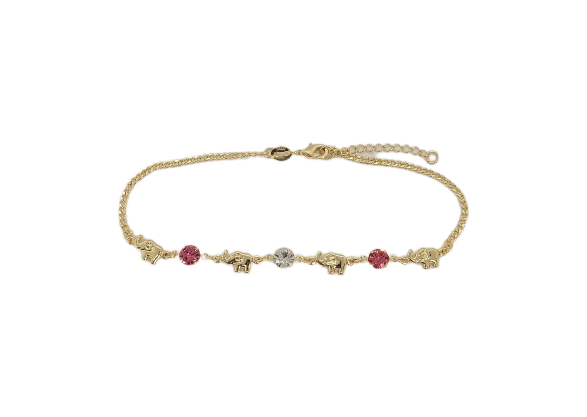 Ruby Elephant Anklet | 18k Gold Filled