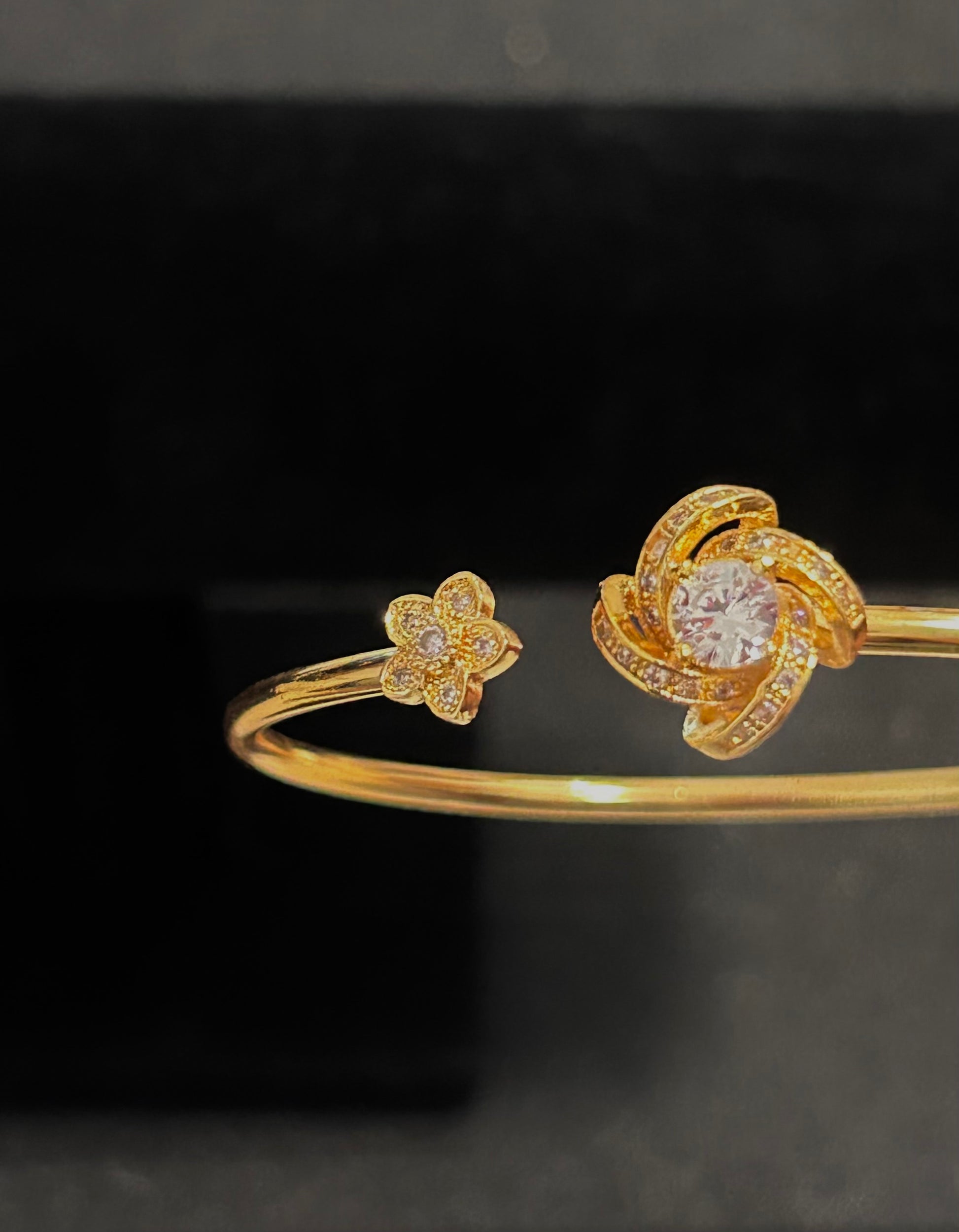 Spiraling Flora Cuff Bangle